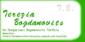 terezia bogdanovits business card